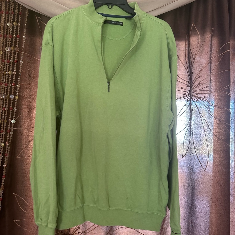 Greg Norman Collection Green Zip Up Sweater